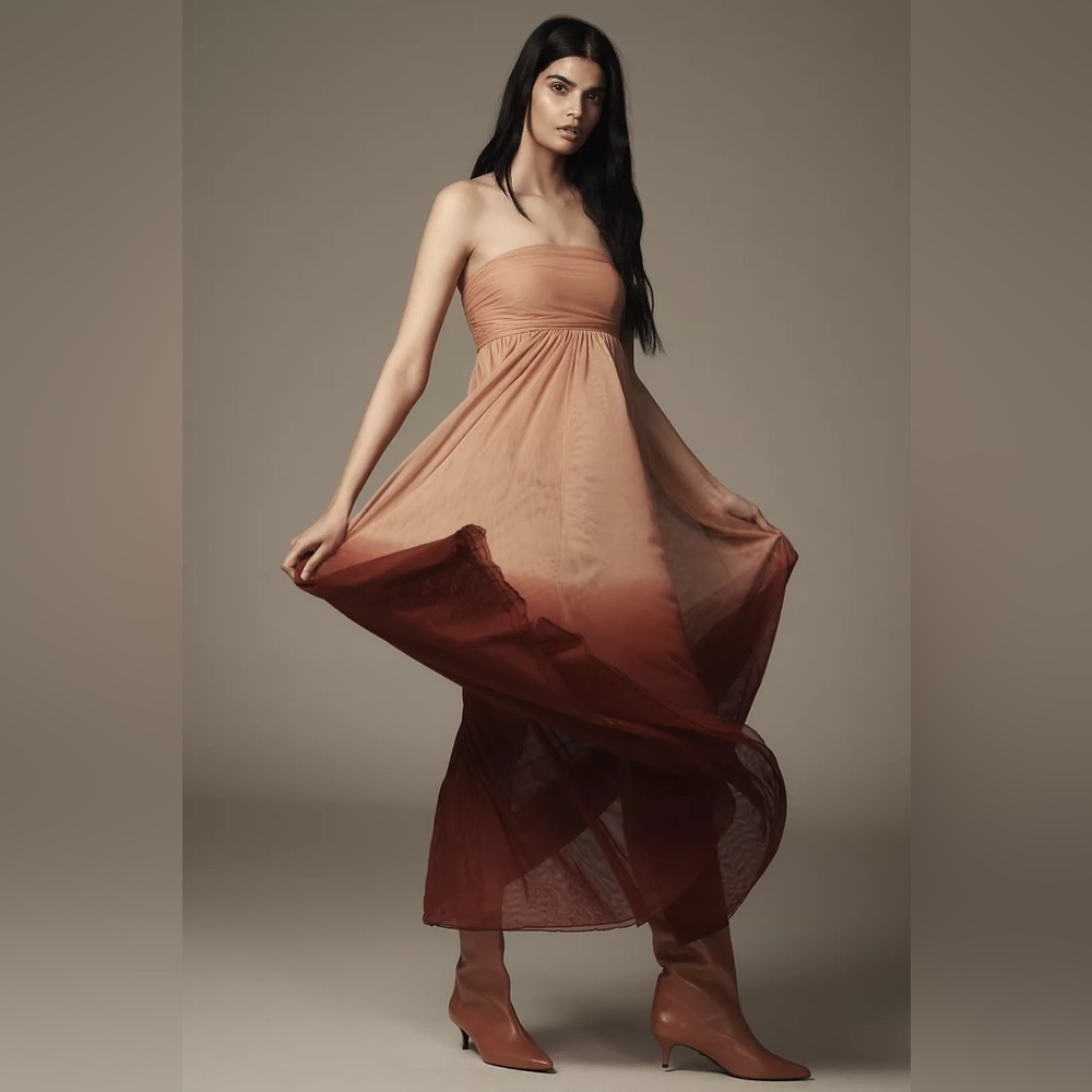 NWT Size XL - Let Me Be Strapless Ombre Maxi Dress - Picture 4 of 14